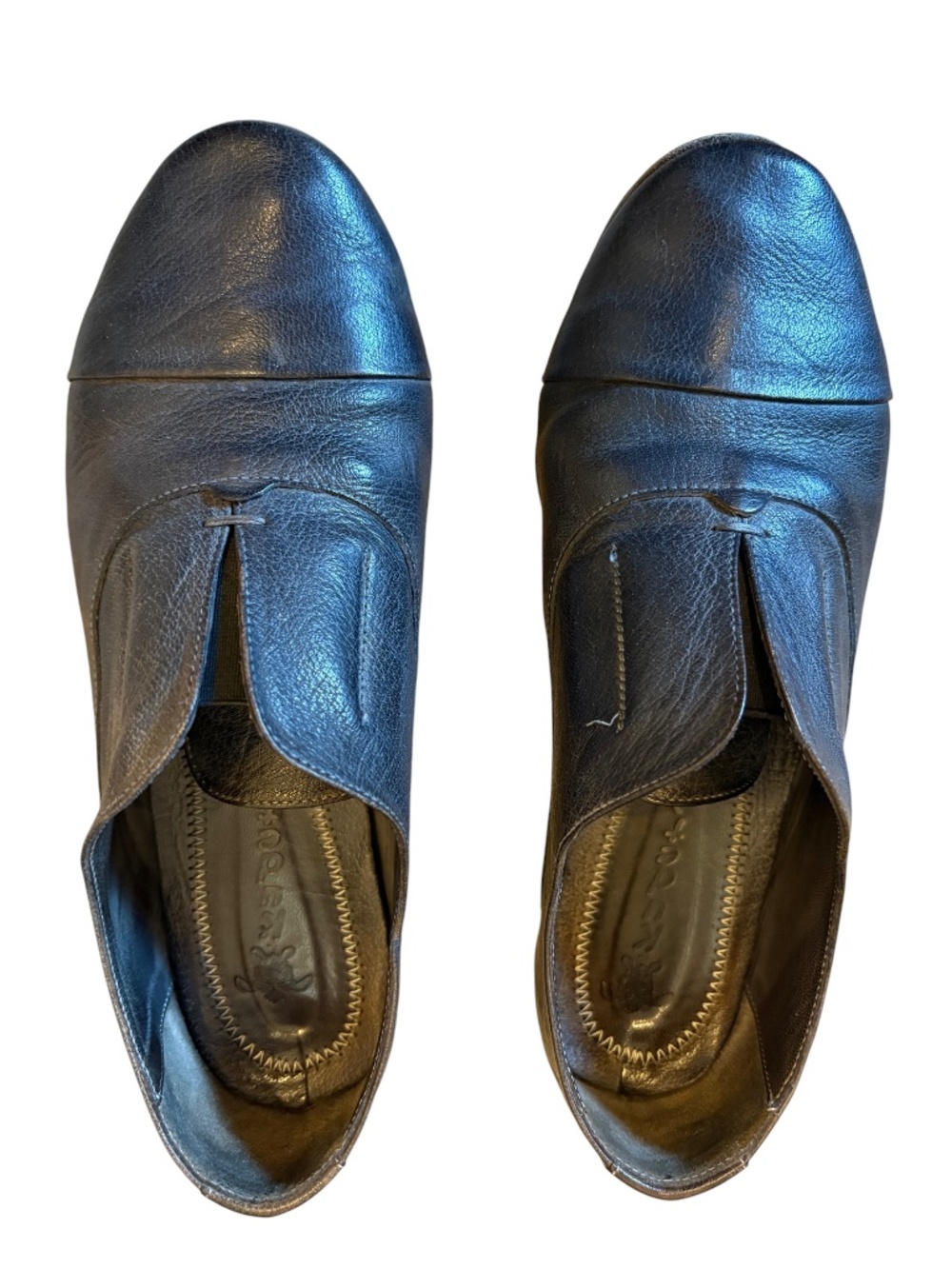 Women's Black Leather Flat Shoes by Kudeta